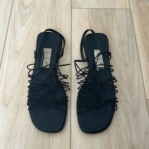 One Inch Black Sandals